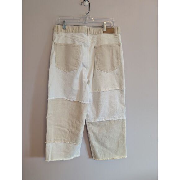 Rails Getty Crop Wide Leg Jeans in Ecru Patchwork size 31 Orig. $218 - Picture 7 of 8